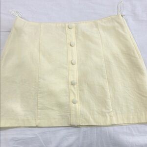 Elegant light yellow Button-Front Skirt